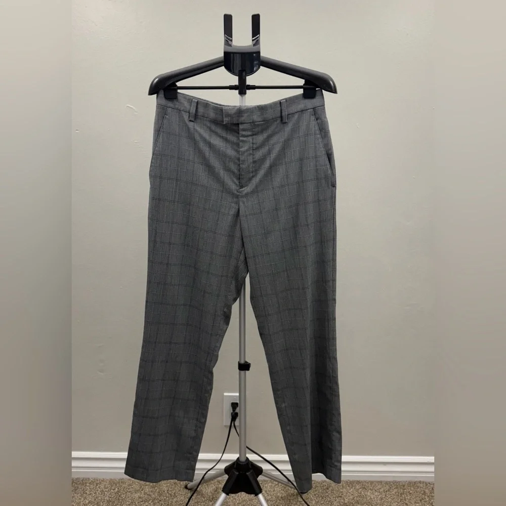 Tiger Woods Collection Men’s Dress Pants 34x32 Gray Plaid Stretch Golf